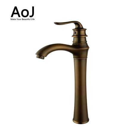 CE Approved Bathroom Mixer Traditional Vintage Lavatory Tap Antique Brass Waterfall Vessel Sink Faucet