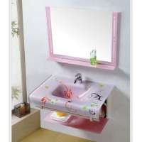 Fashion European hand wash basin tempered glass basin cheap bathroom vanity sets wall mounted glass acrylic basin